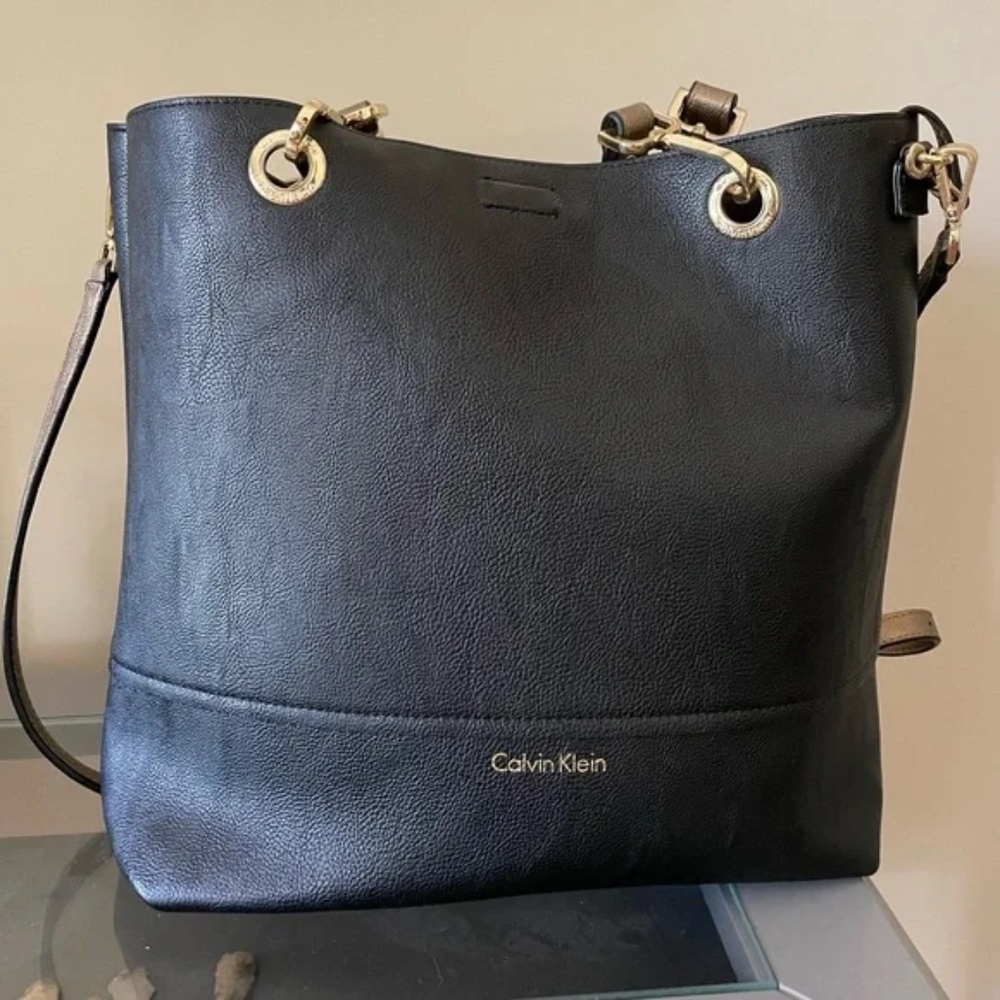 Calvin Klein Black Tote with Gold Pouch